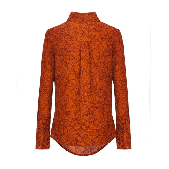 Gekruiste kraagblouse met lineaire bloemenprint - Image 4