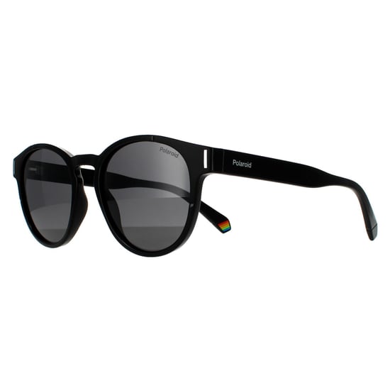 Polaroid Round Unisex Black Grey Polarized Sunglasses - Image 2