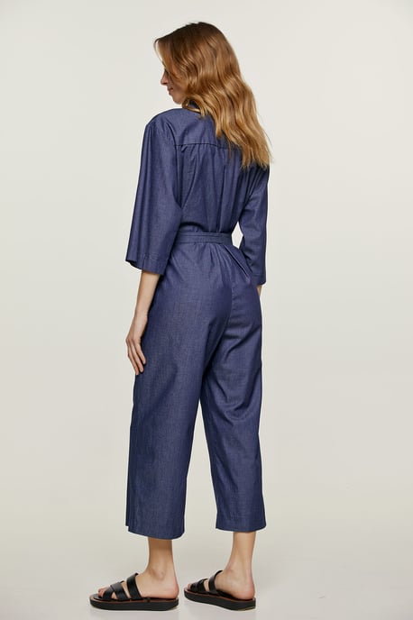 Indigo katoenen jumpsuit - Image 3