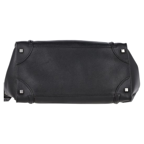 Celine Drummed Shoulder Luggage Tote Bag in Black Leather - Image 4
