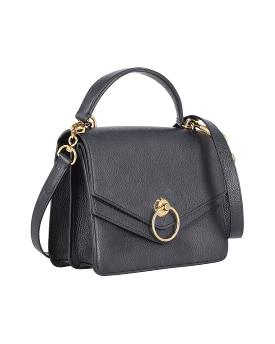 Mulberry Harlow Satchel Crossbody Bag in Black Grained Leather