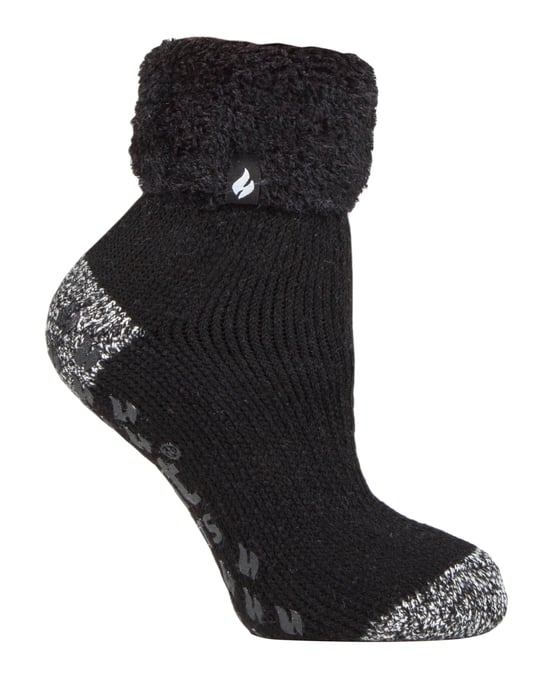 Värmehållare - Halksockor med låg skärning och fluffiga tofflor för damer - Image 1