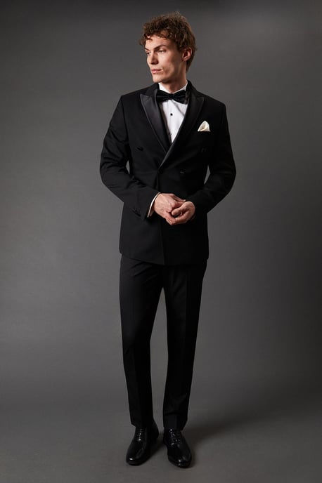 Black Double Breasted Tuxedo Jacket