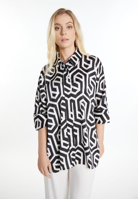 Dreimaster overhemdblouse Dames zwart en wit - Image 3