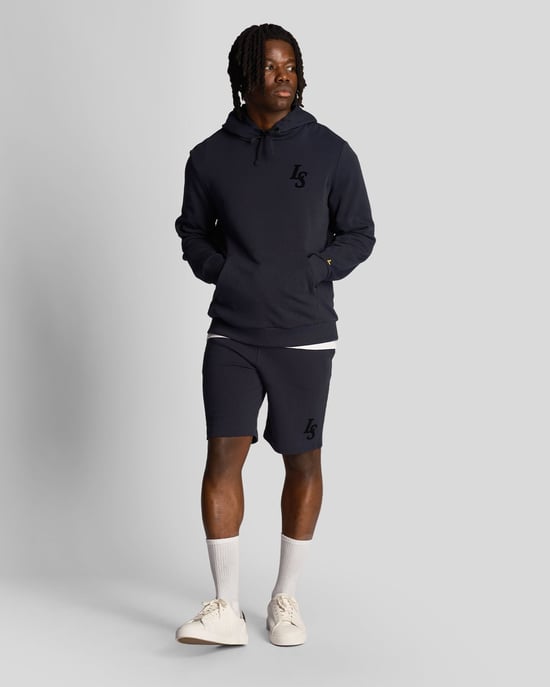 Mens Club Emblem Hoodie in Dark Navy - Image 2
