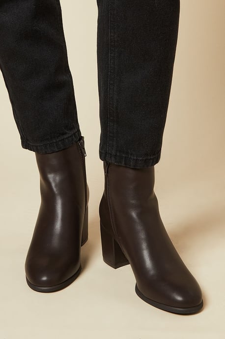Morgan Round Toe Medium Block Heel Ankle Boots