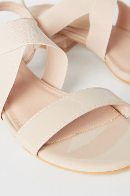 Sydney Elastic Cross Strap Low Heel Sandals