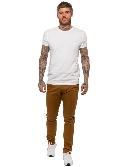 Enzo | Heren Slim Fit Stretch Chino Jeans - Bruin - Image 6