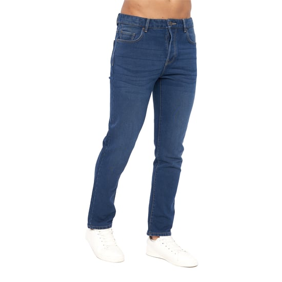 Crosshatch Mens Lampoons Slim Jeans (Stone Wash) - Image 3