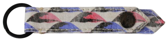 Costume National White Ring Branded Textile Keychain - Image 3