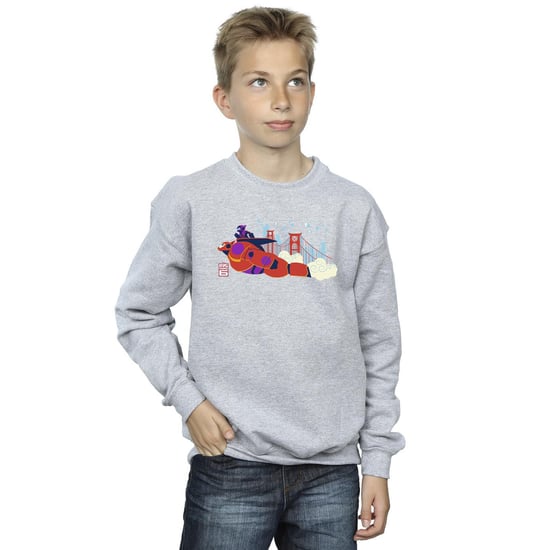 Disney Boys Big Hero 6 Baymax Hiro Bridge Sweatshirt (Sports Grey)