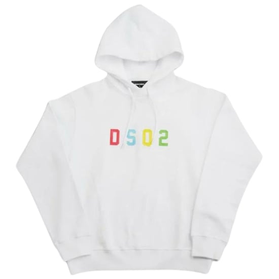 Dsquared2 veelkleurige DSQ2-logo witte hoodie - Image 1