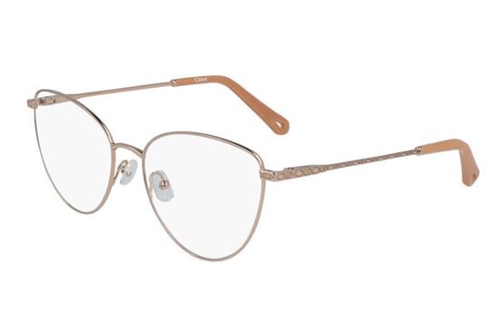 Chloe Rectangular metal Unisex Eyeglasses Copper / Clear Lens