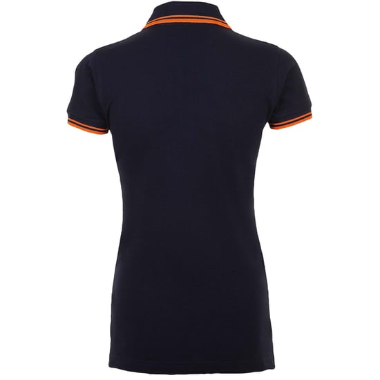 SOLS Dames/dames Pasadena getipt korte mouw Pique Polo Shirt (Franse marine/Neon Orange) - Image 2