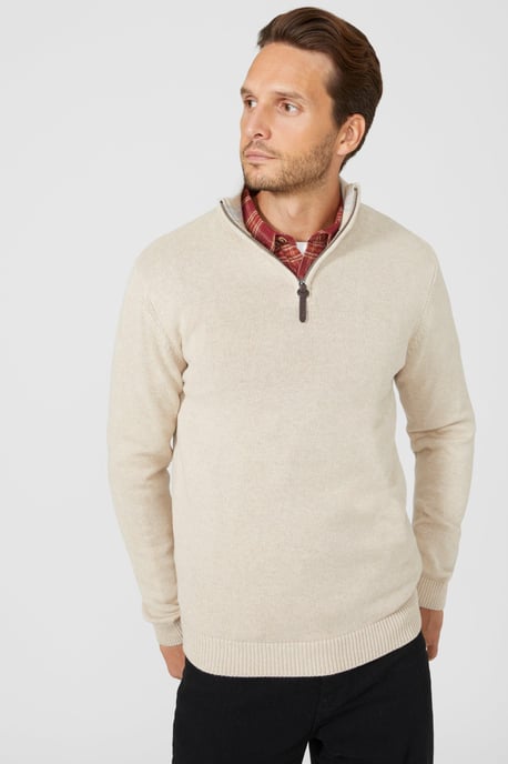 Premium Pure Cotton Half Zip Funnel Jumper
