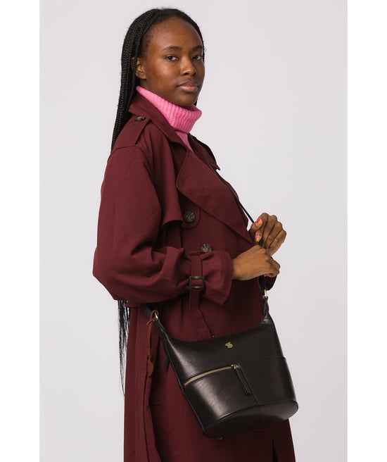 Little Kristin' Black Leather Shoulder Bag