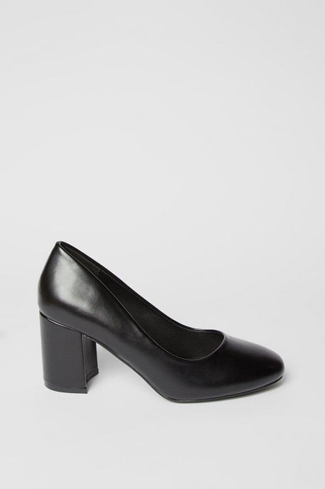 Ella Round Toe High Block Heel Court Shoes
