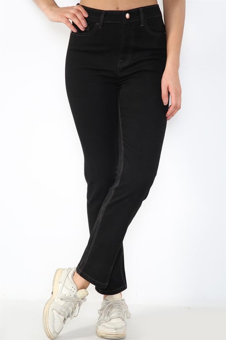 Dames Magic Shaping hoog getailleerde jeans met rechte pijpen in zwart - Image 3