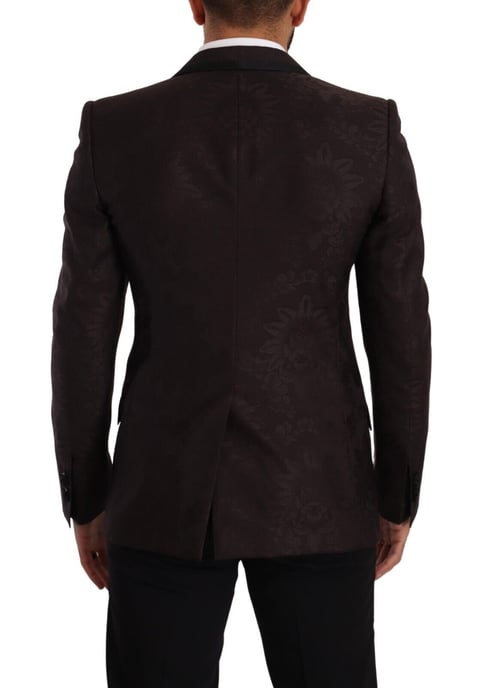 Dolce & Gabbana Herrar Lila Jacquard Enkelknäppt SICILIA Blazer - Image 3