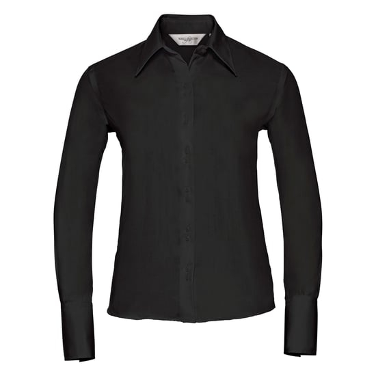 Russell Collection Ladies/Womens Long Sleeve Ultimate Non-Iron Shirt (Black) - Image 1