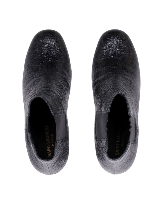 Saint Laurent High Heel Chelsea Boots in Black Leather - Image 6