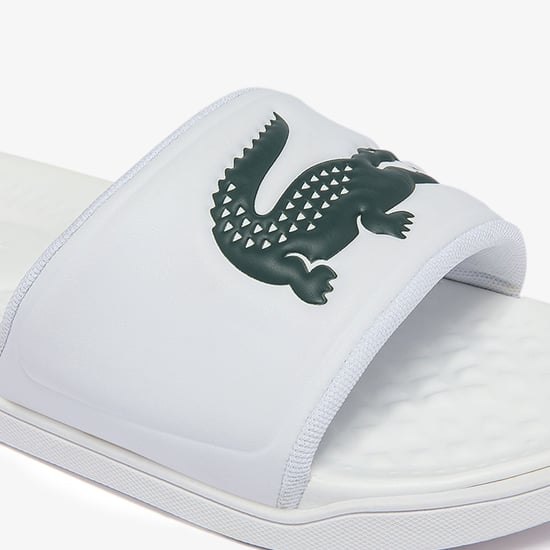 Women's Lacoste Croco Dualsite Sliders in White