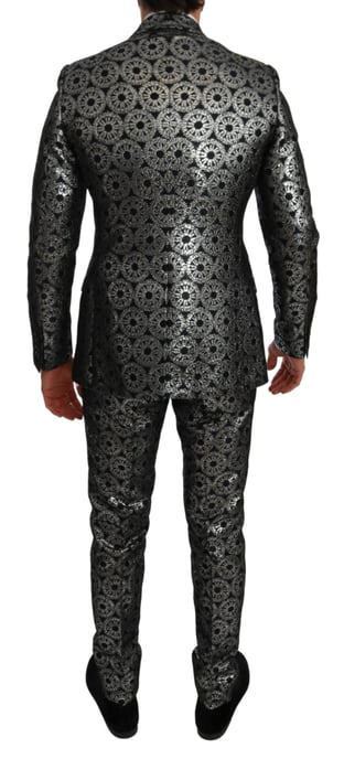 Dolce & Gabbana Blue Silver Slim Fit GOLD 2 Piece Suit