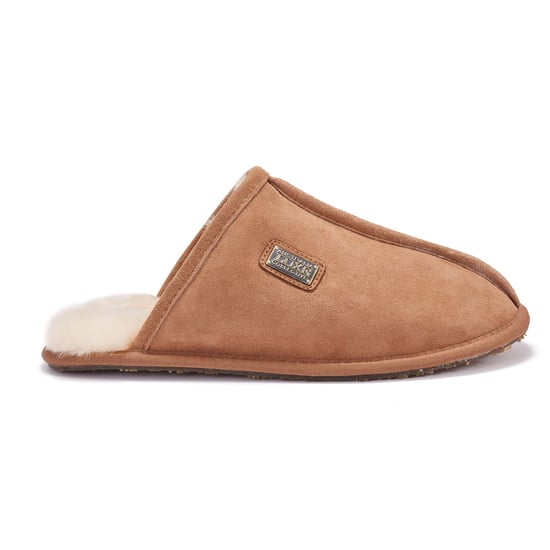 Mens Closed Mule Chestnut Slippers
