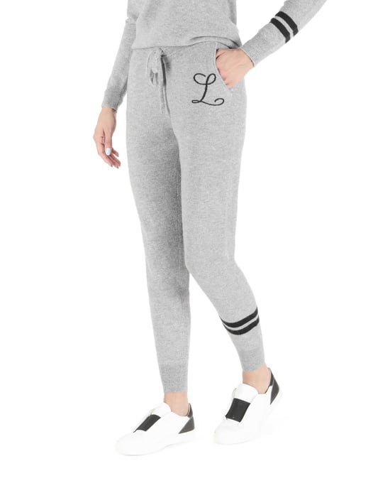 Crown Of Edinburgh Cashmere Track Pants Morningside Grey L