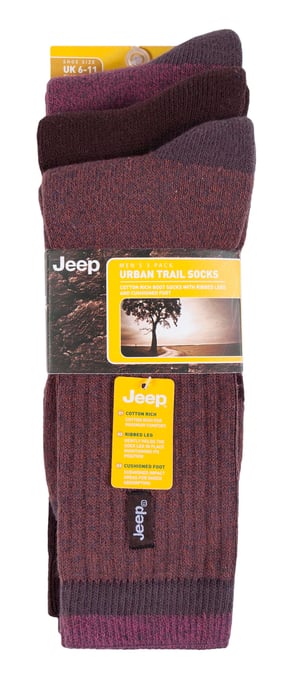 Heren Wandelsokken | Jeep Luxe Terrainsokken | Ademend Ribbeldesign Vrijetijdssokken, Ideaal voor Wandelen en Hiking - Bruin / Aarde - Image 2