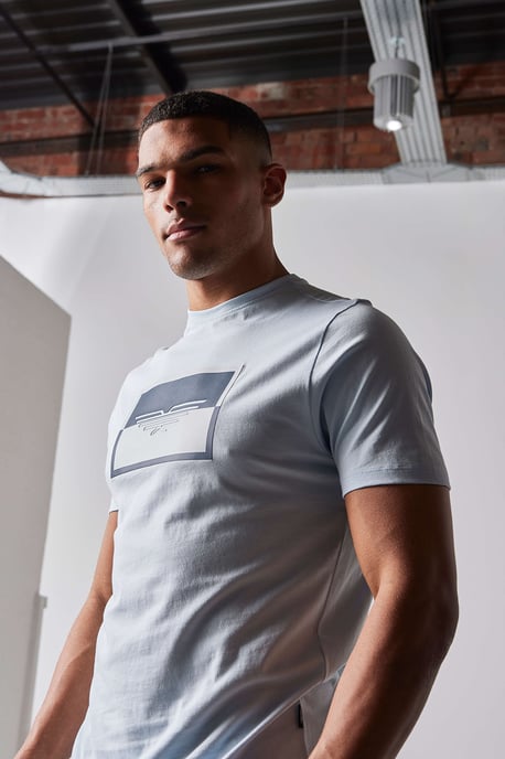 Oates Ice Blue Slim Fit T-Shirt