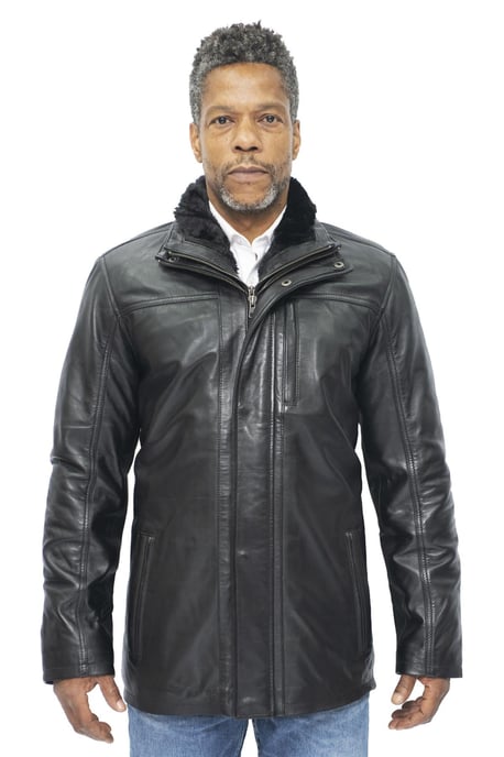 Mens Leather Mid Length Coat-Hanoi