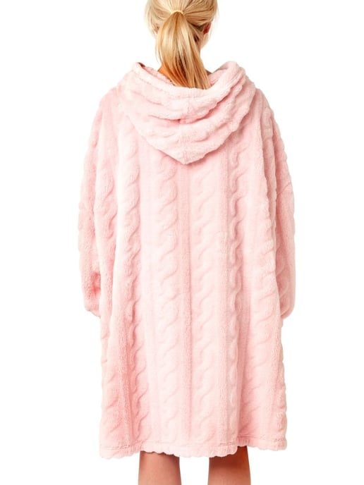 Cable Knit Fleece Lounger Poncho