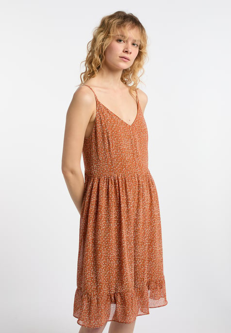 Dreimaster Jurk Dames Oranje Veelkleurig - Image 3
