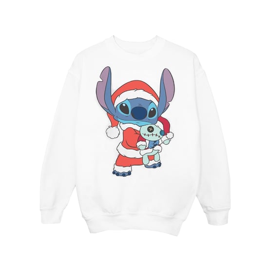 Disney Girls Lilo And Stitch Stitch Christmas Sweatshirt (White)
