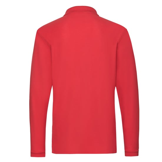 Fruit of the Loom Heren Premium Pique Poloshirt met lange mouwen (Rood) - Image 2