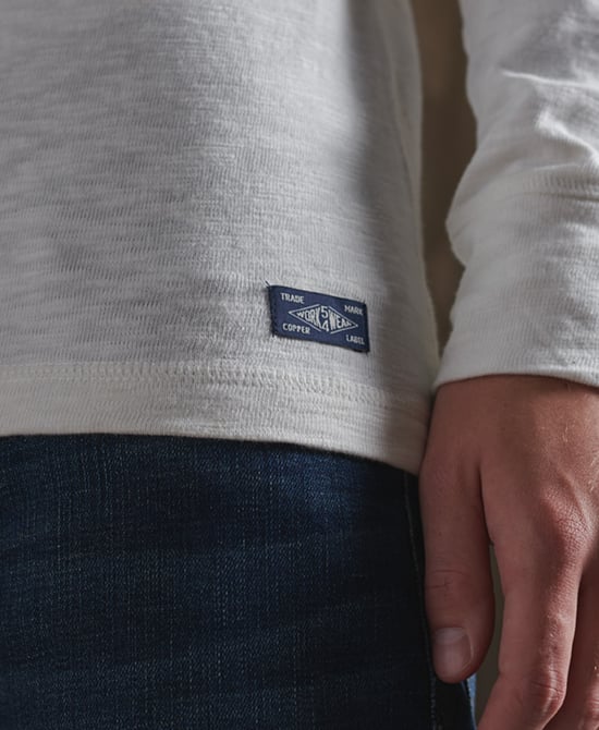 SUPERDRY Organic Cotton Legacy Long Sleeve Henley Top