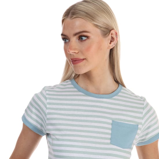 Women's Brave Soul Striped T-Shirt in Mint