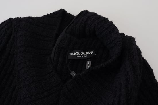 Dolce & Gabbana Black Wool Knitted Sheath Sweater Women's Dress - Image 6