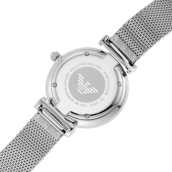 Emporio Armani AR1955 Mother Of Pearl Mesh Bracelet Ladies Watch