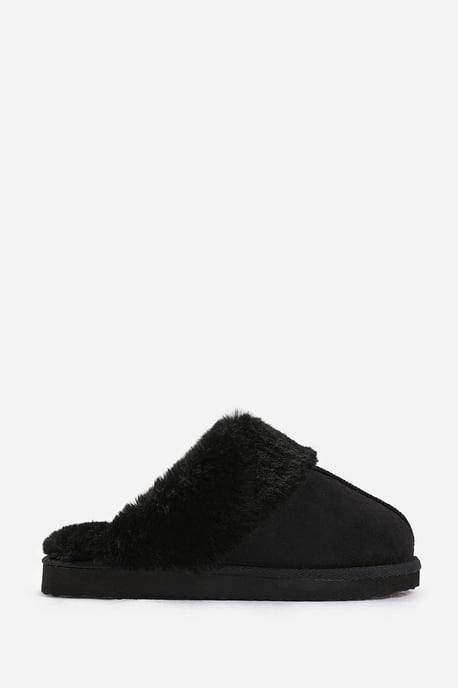 Wheres That From Womens 'Comfort' Slip On Slippers With Fur Trim