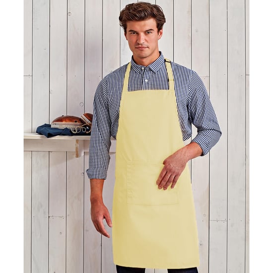 Premier Ladies/Womens Colours Bip Apron With Pocket (Lemon)