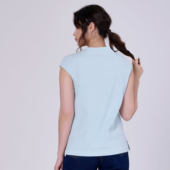 Geplooide asymmetrische top met dubbele borst - Image 6