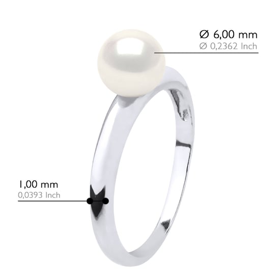 Ring - Wit Goud - Echte Cultuurzoetwaterparel Rond 6-7 mm - Image 2
