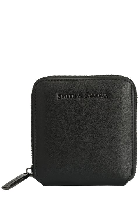 Smooth Leather Square Zip Purse