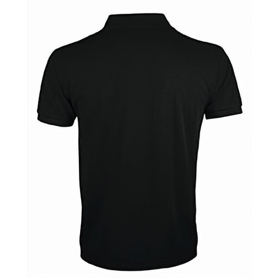 SOLs Mens Prime Pique Plain Short Sleeve Polo Shirt (Black) - Image 2