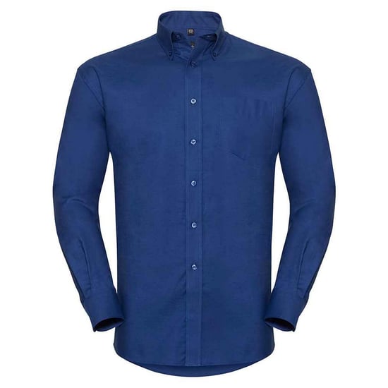 Russell Collection Mens Oxford Easy-Care Long-Sleeved Formal Shirt (Bright Royal Blue) - Image 1