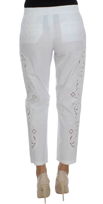 Dolce & Gabbana Women's White Floral Cutout Dress Sicily Pants - Image 3