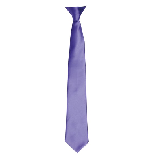Premier Kleuren Heren Satin Clip Tie (Paars) - Image 1