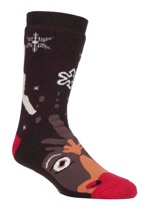 Mens Ladies Thermal Christmas Non Slip Slipper Socks with Grippers - Image 1